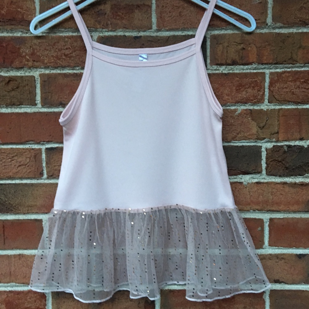 Knitworks Pink Tank with Tulle Hem.  Sz Sm